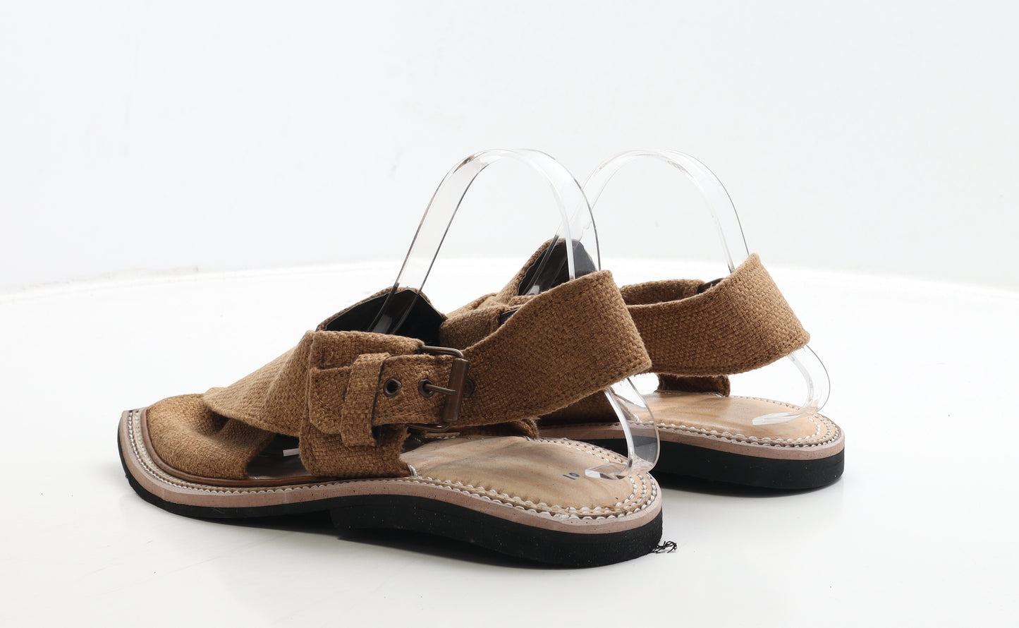 Preworn Mens Brown Fabric Slip On Sandal UK 10 - Estimated UK Size 10