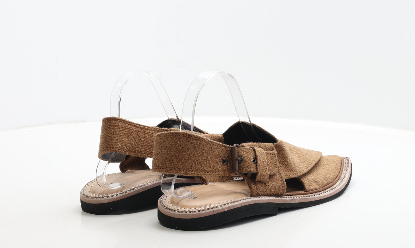 Preworn Mens Brown Fabric Slip On Sandal UK 10 - Estimated UK Size 10
