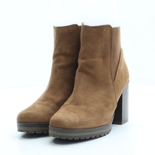 Primark Womens Brown Suede Bootie Boot UK 4 37 US 6