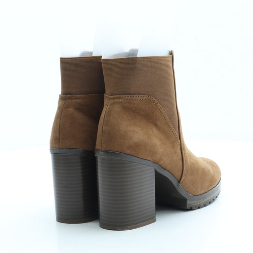 Primark Womens Brown Suede Bootie Boot UK 4 37 US 6