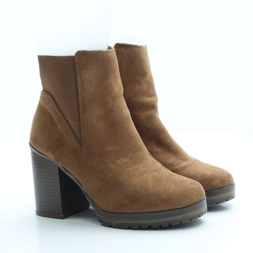 Primark Womens Brown Suede Bootie Boot UK 4 37 US 6