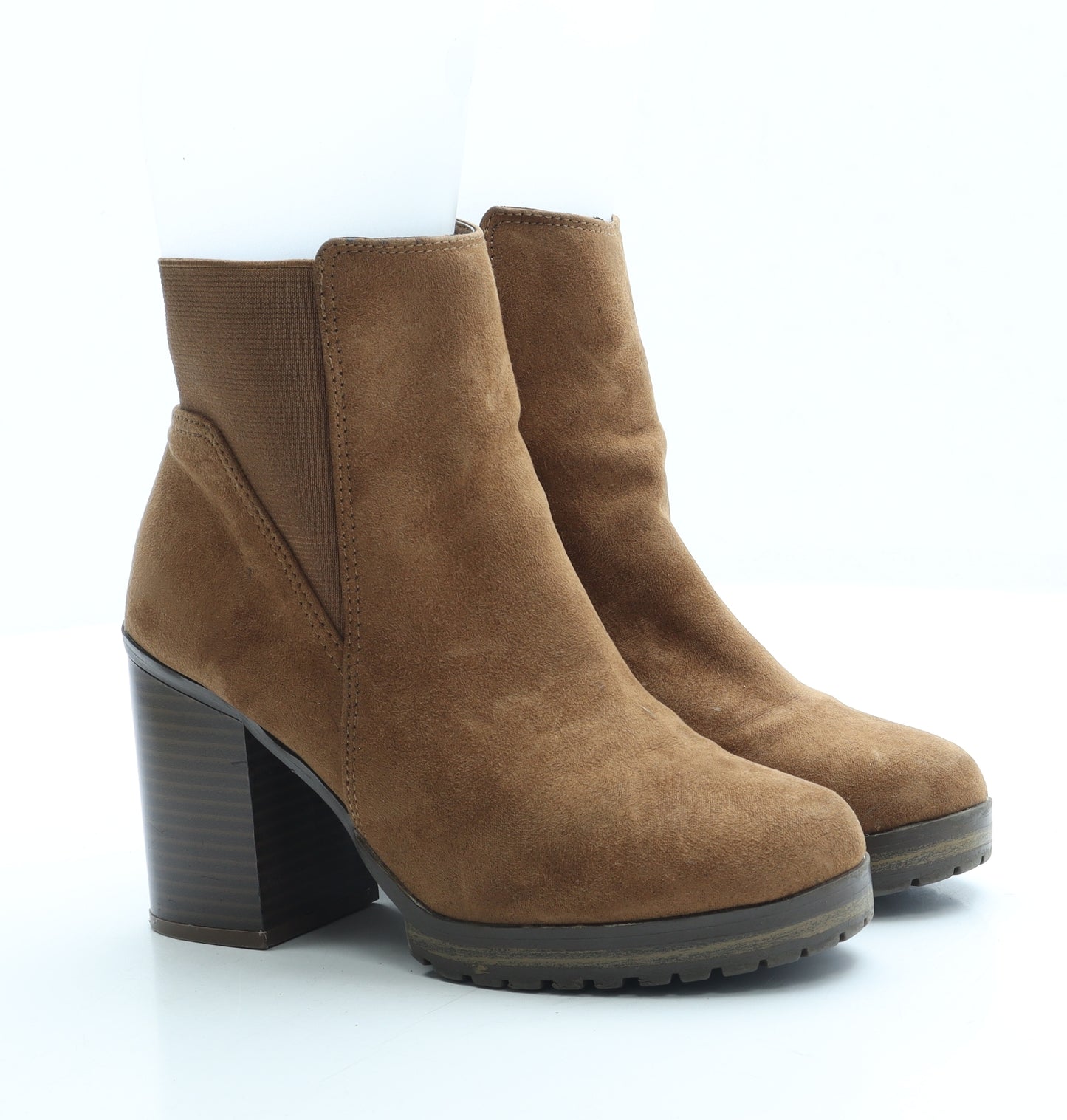 Primark Womens Brown Suede Bootie Boot UK 4 37 US 6