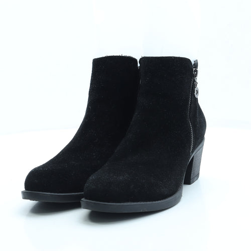 Shuropody Womens Black Suede Bootie Boot UK 6 39 - Estimated UK Size 6