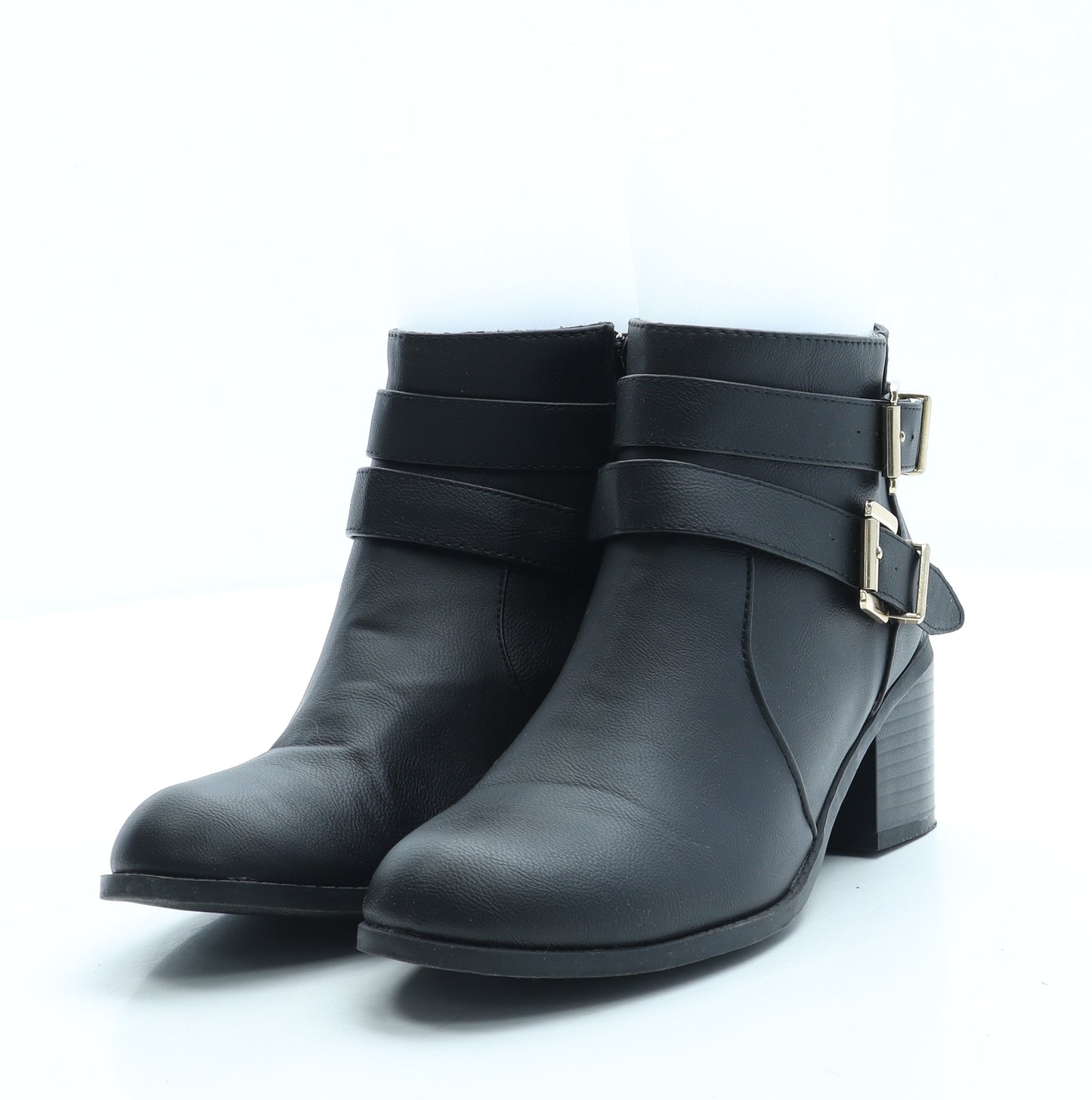 Atmosphere Womens Black Leather Bootie Boot UK 3 36 US 5