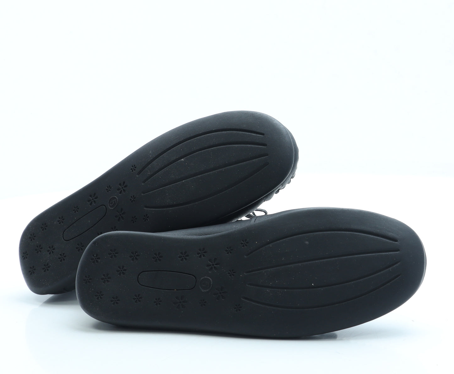 Damart Womens Black Leather Flat UK 5