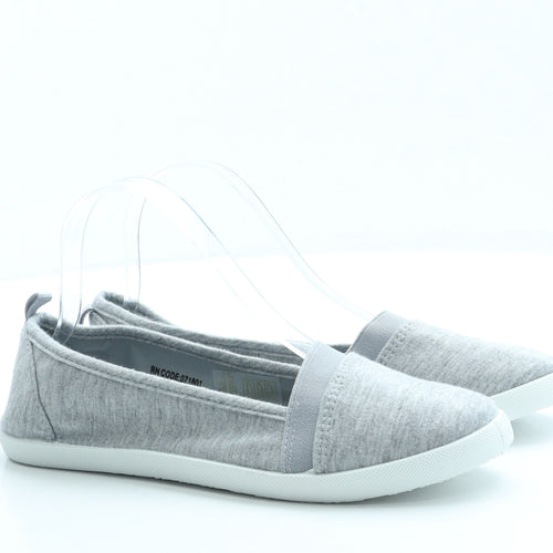 Primark Womens Grey Fabric Slip On Flat UK 6 39 US 8