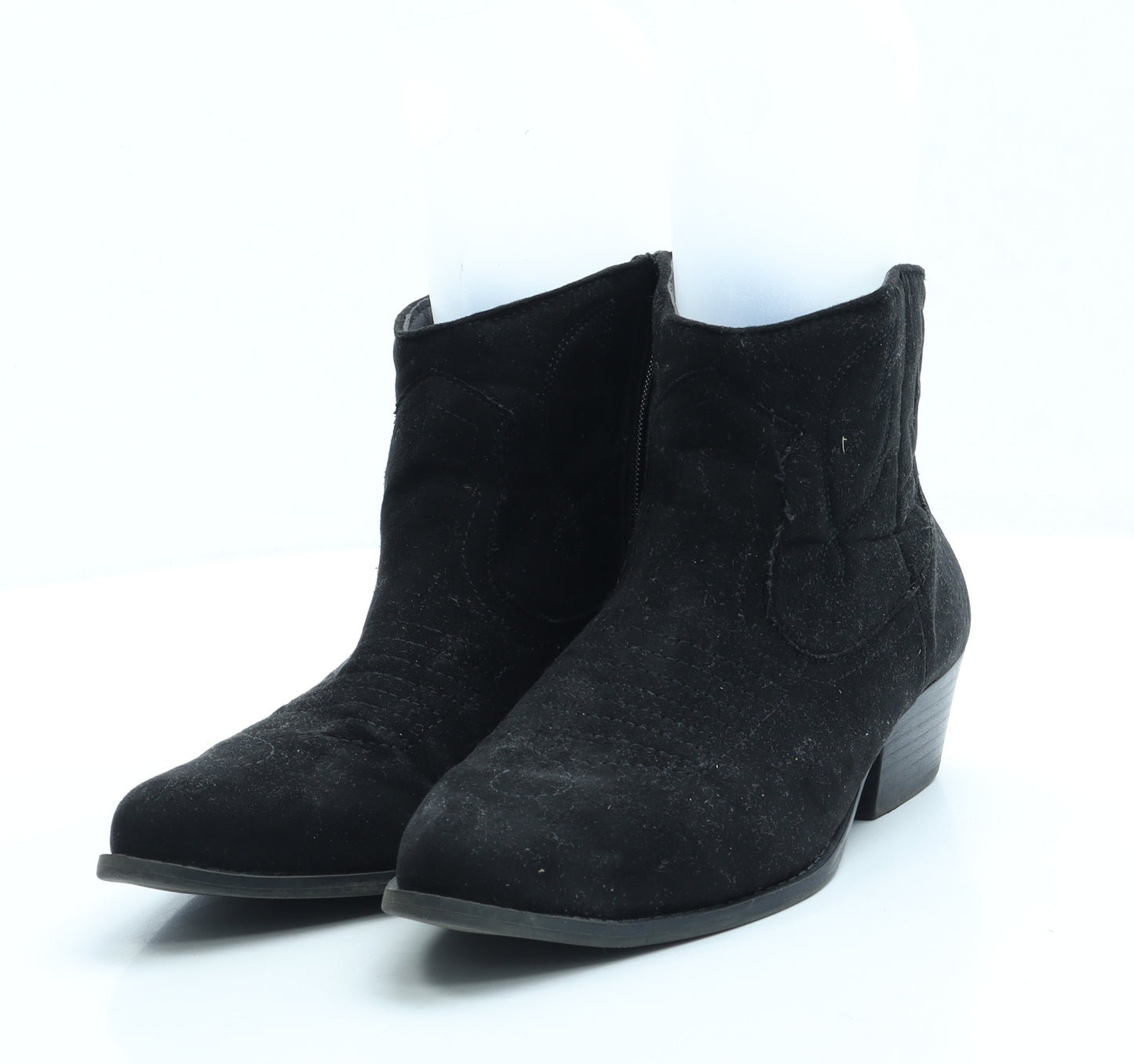 Primark Womens Black Suede Cowboy Boot UK 5 38 US 7