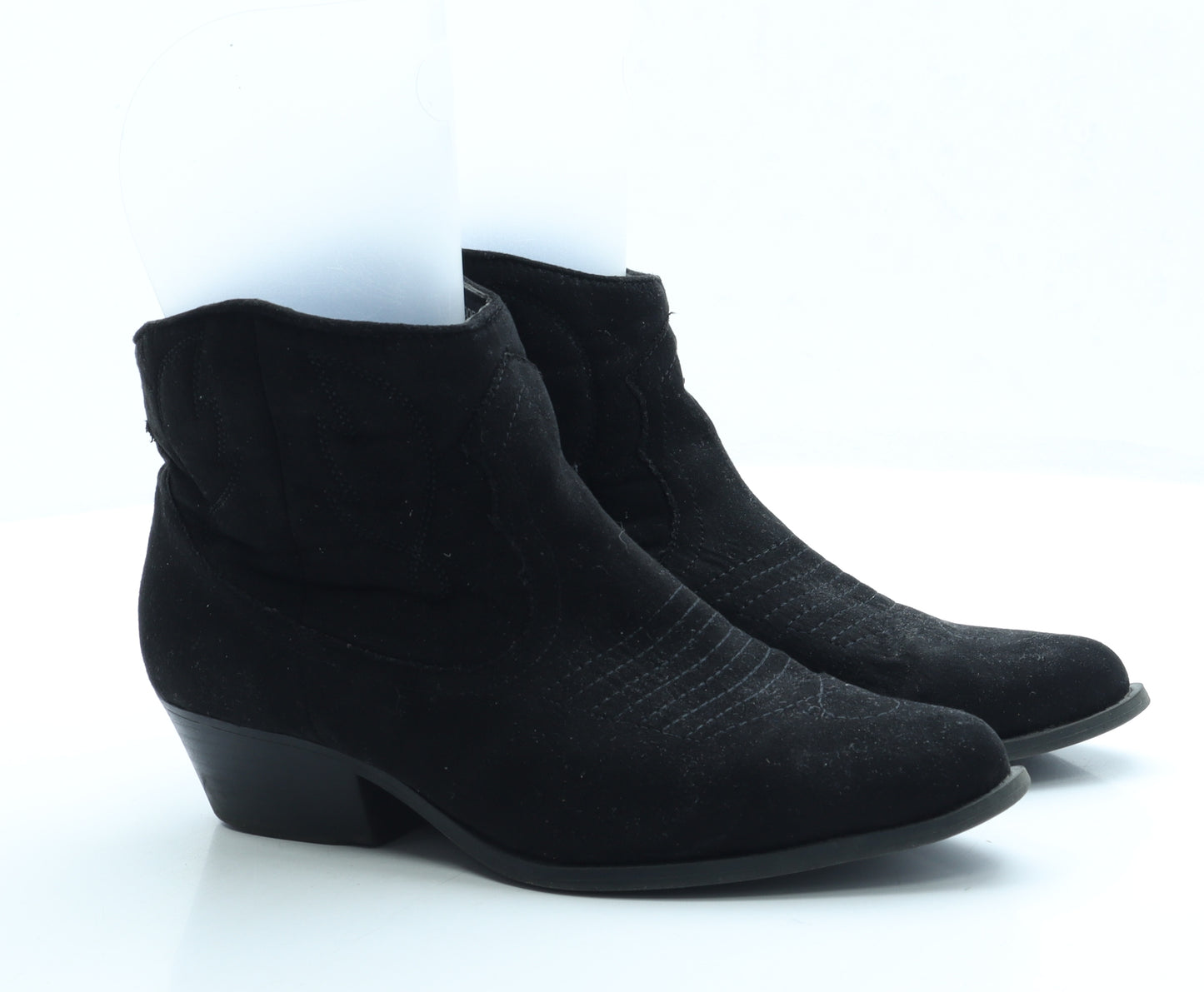 Primark Womens Black Suede Cowboy Boot UK 5 38 US 7