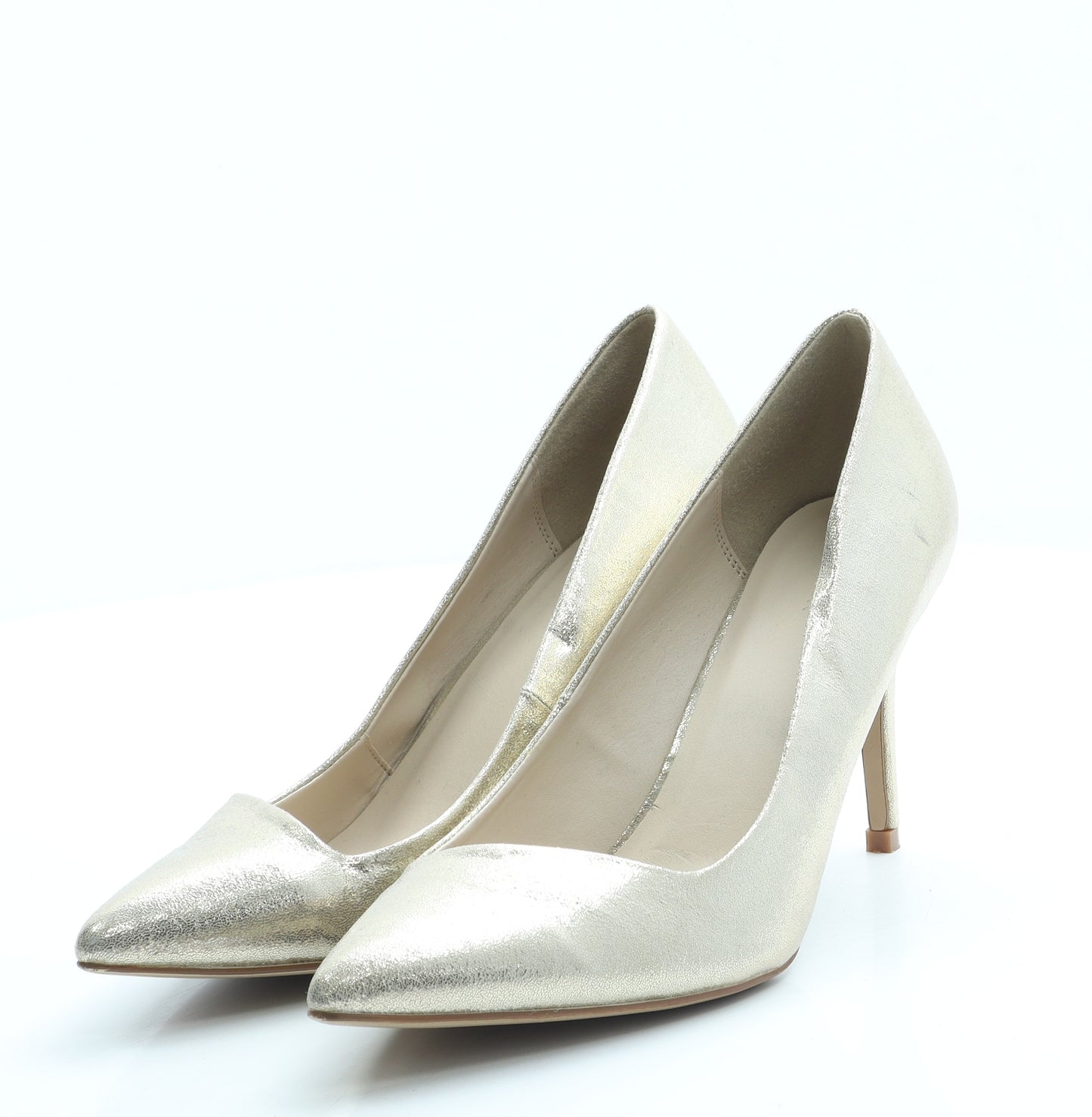 Monsoon Womens Gold Leather Court Heel UK 6.5 40