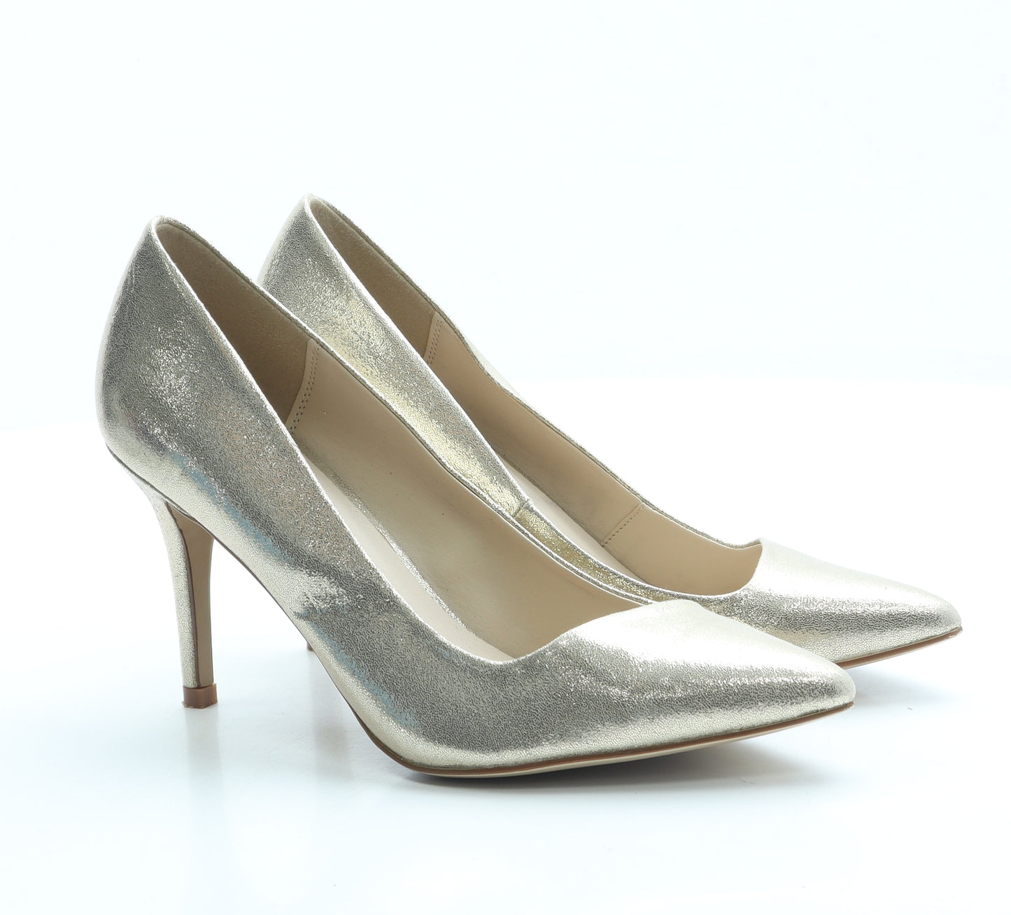 Monsoon Womens Gold Leather Court Heel UK 6.5 40