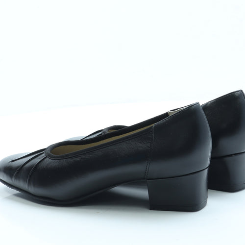 Equity Womens Black Leather Court Heel UK 7.5
