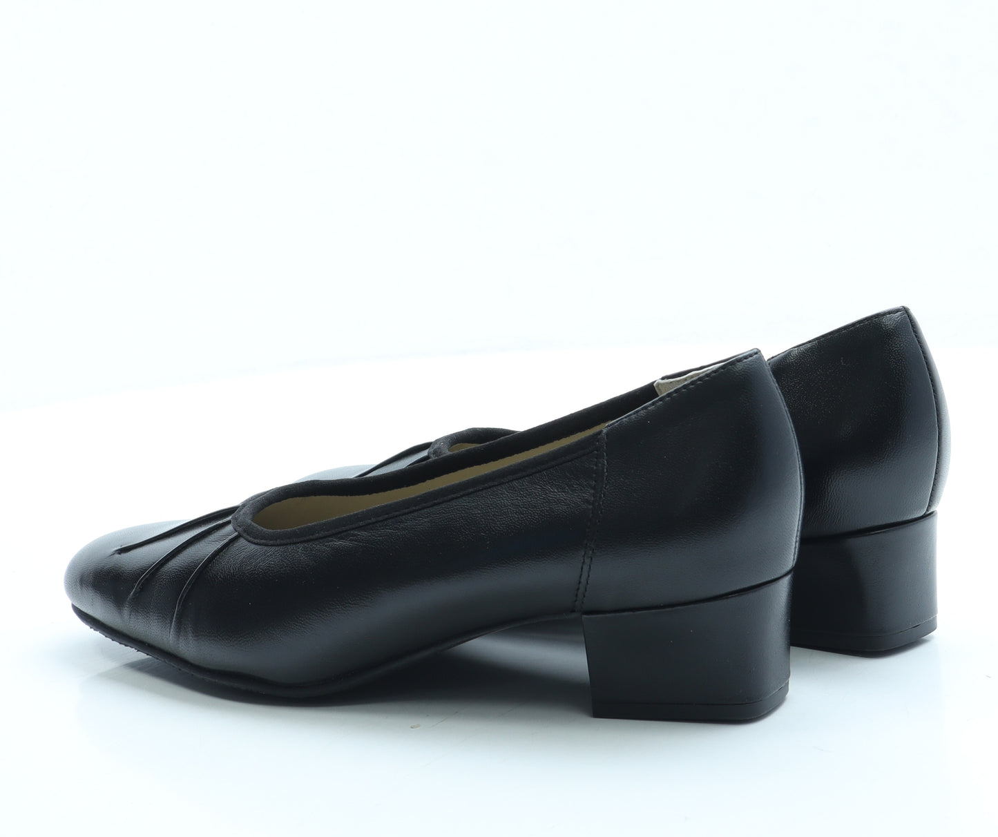 Equity Womens Black Leather Court Heel UK 7.5