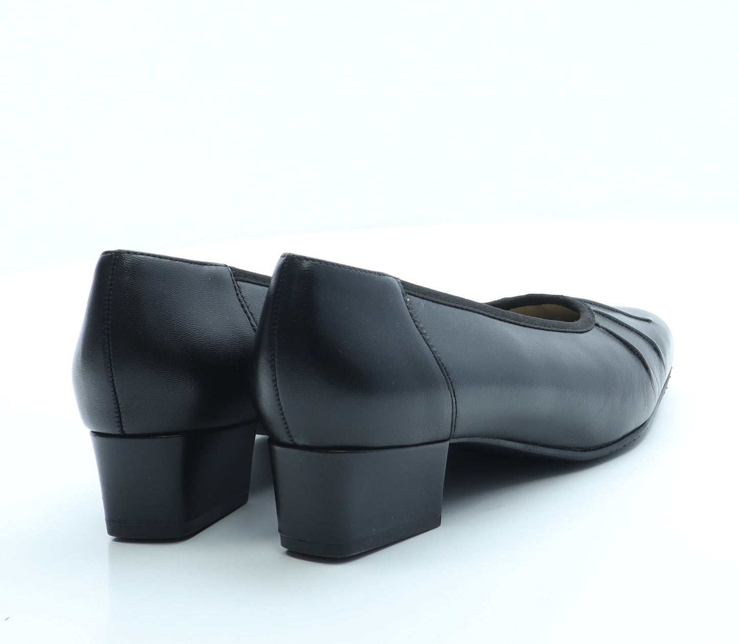 Equity Womens Black Leather Court Heel UK 7.5