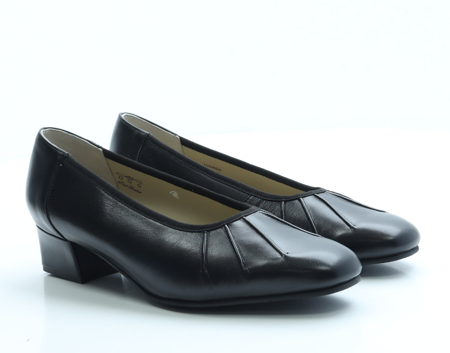 Equity Womens Black Leather Court Heel UK 7.5