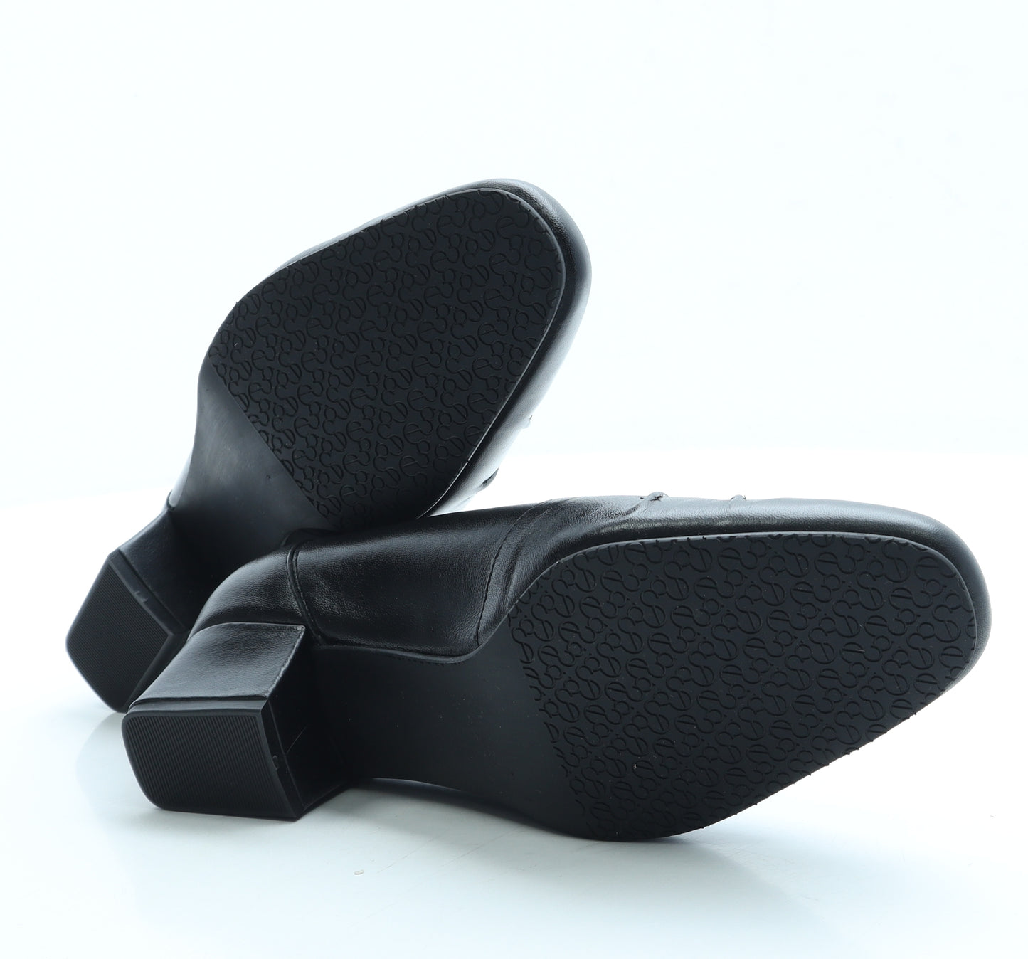 Equity Womens Black Leather Court Heel UK 7.5
