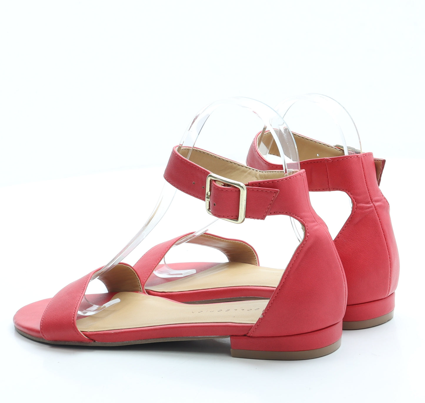 Marks and Spencer Womens Red Leather Strappy Sandal UK 3