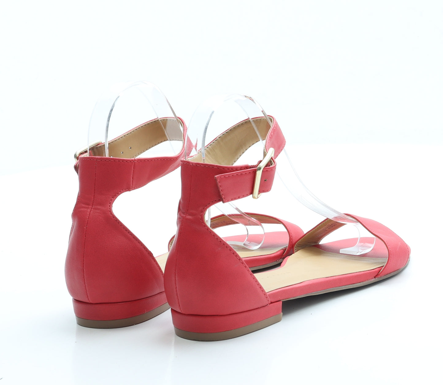 Marks and Spencer Womens Red Leather Strappy Sandal UK 3