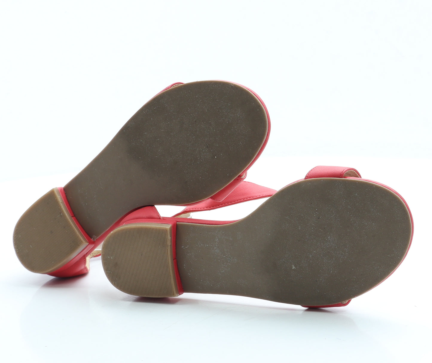 Marks and Spencer Womens Red Leather Strappy Sandal UK 3