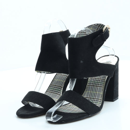 Preworn Womens Black Suede Slingback Heel UK 5