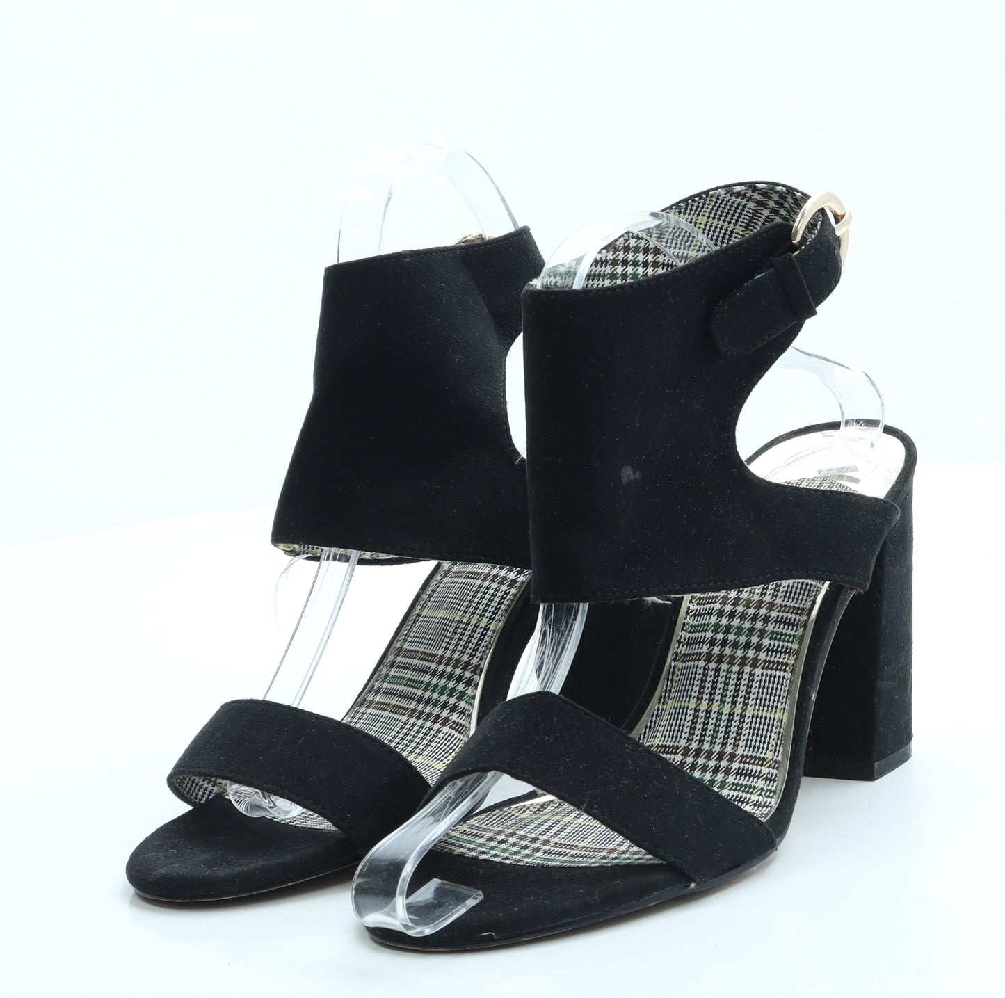 Preworn Womens Black Suede Slingback Heel UK 5