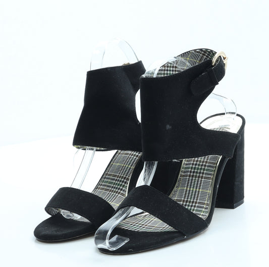 Preworn Womens Black Suede Slingback Heel UK 5