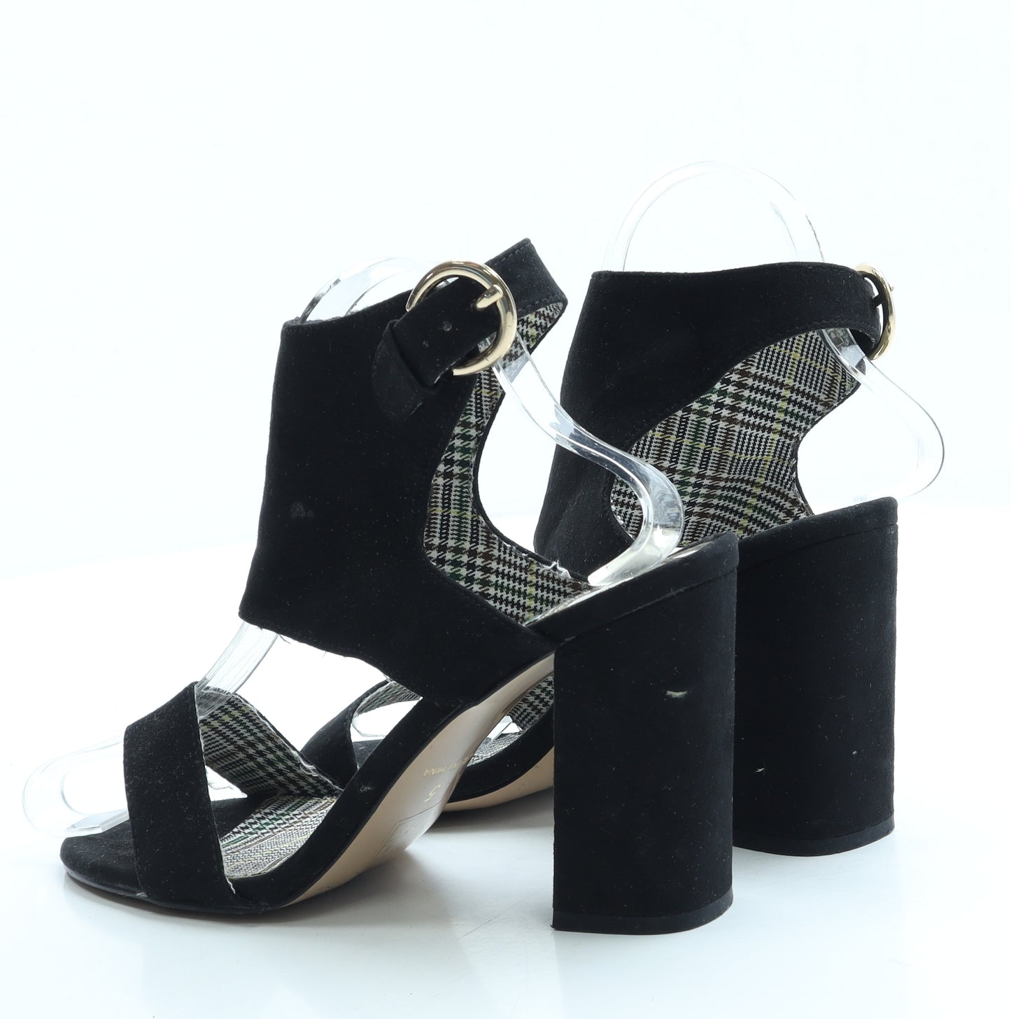 Preworn Womens Black Suede Slingback Heel UK 5