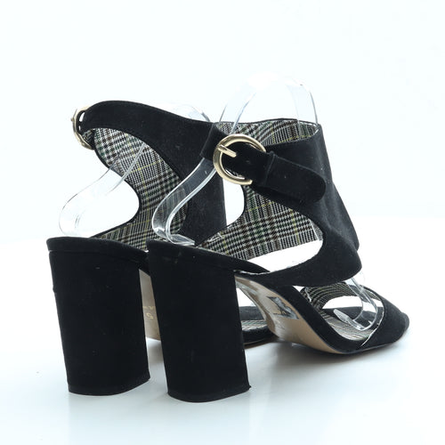 Preworn Womens Black Suede Slingback Heel UK 5