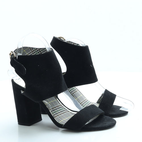 Preworn Womens Black Suede Slingback Heel UK 5