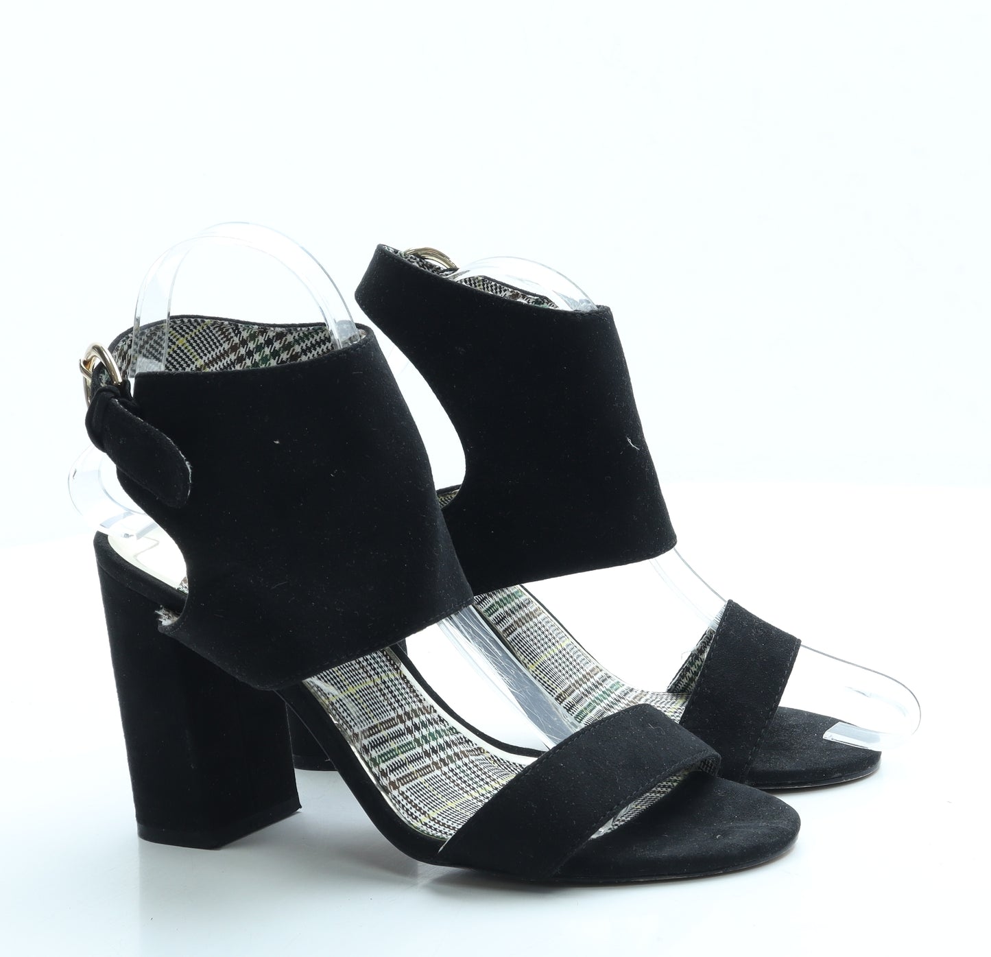 Preworn Womens Black Suede Slingback Heel UK 5