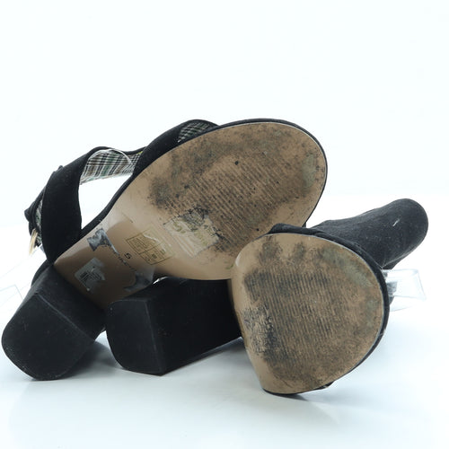 Preworn Womens Black Suede Slingback Heel UK 5