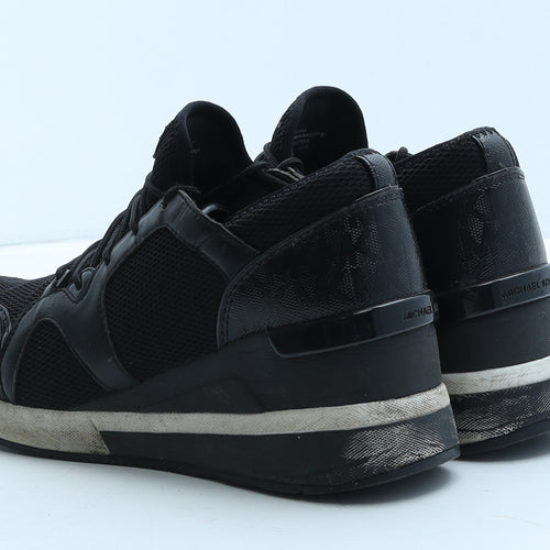 Michael Kors Womens Black Geometric Leather Trainer Casual UK 5 38