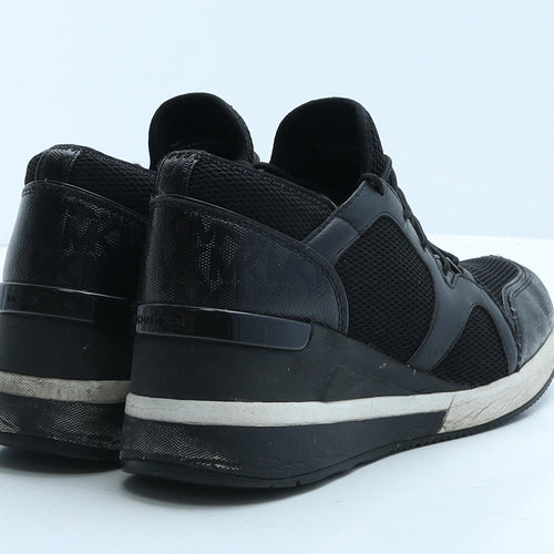 Michael Kors Womens Black Geometric Leather Trainer Casual UK 5 38