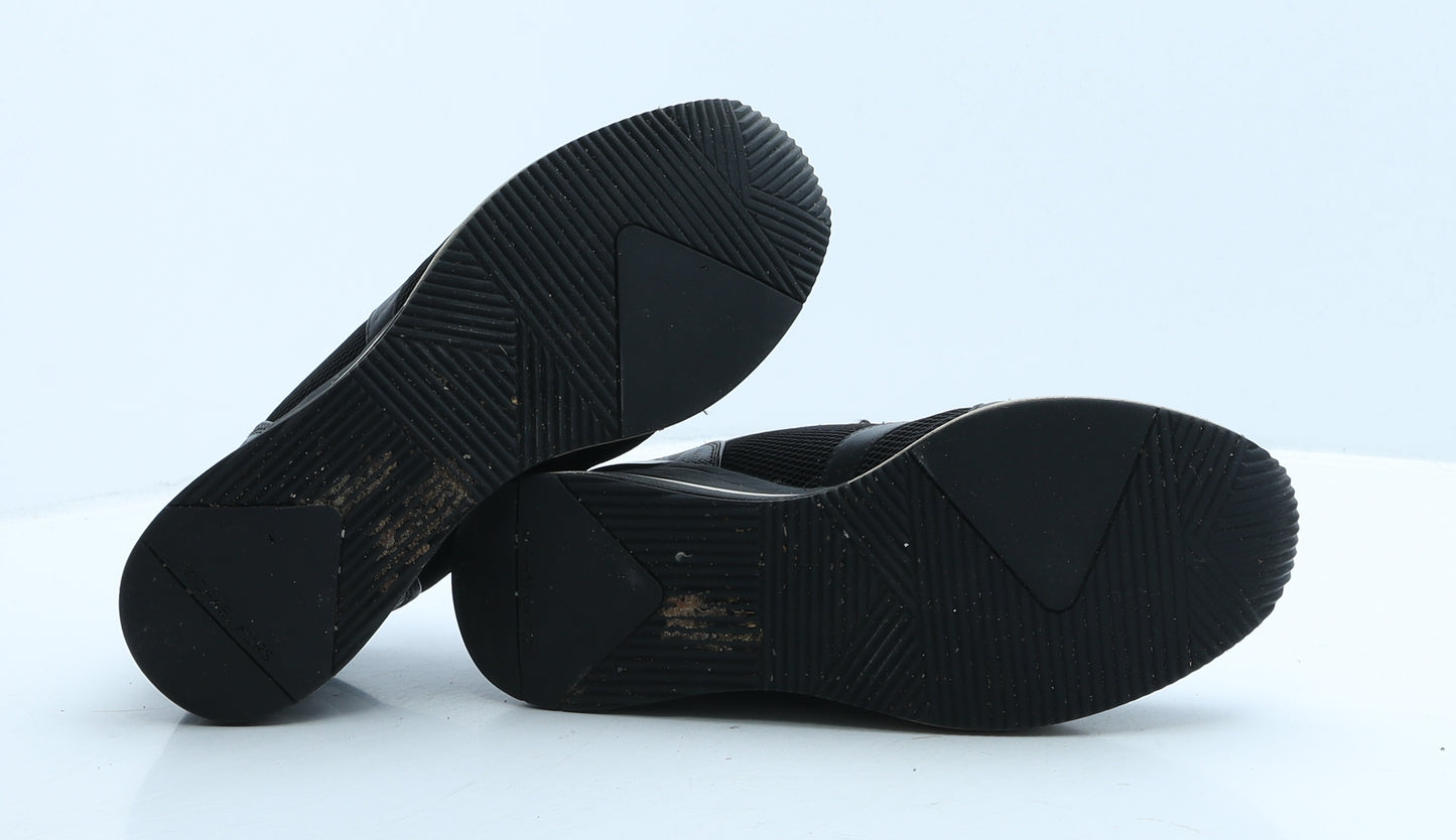 Michael Kors Womens Black Geometric Leather Trainer Casual UK 5 38