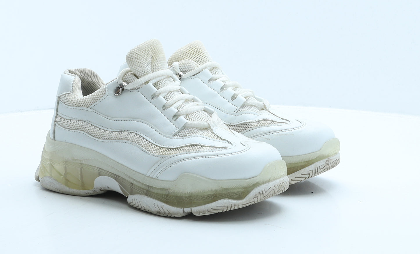 Preworn Womens White Leather Trainer UK 5