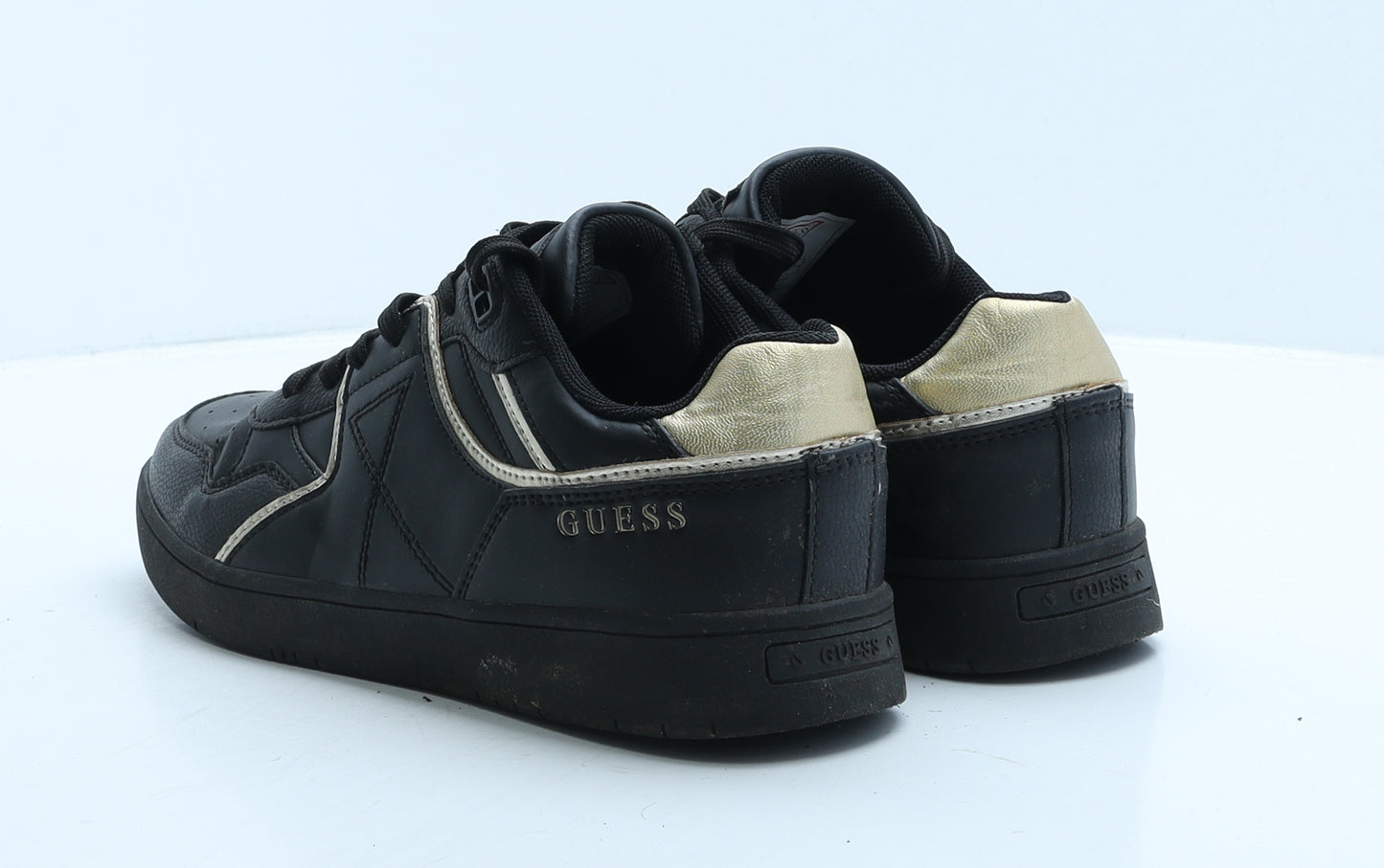 GUESS Mens Black Colourblock Leather Trainer UK 7 41