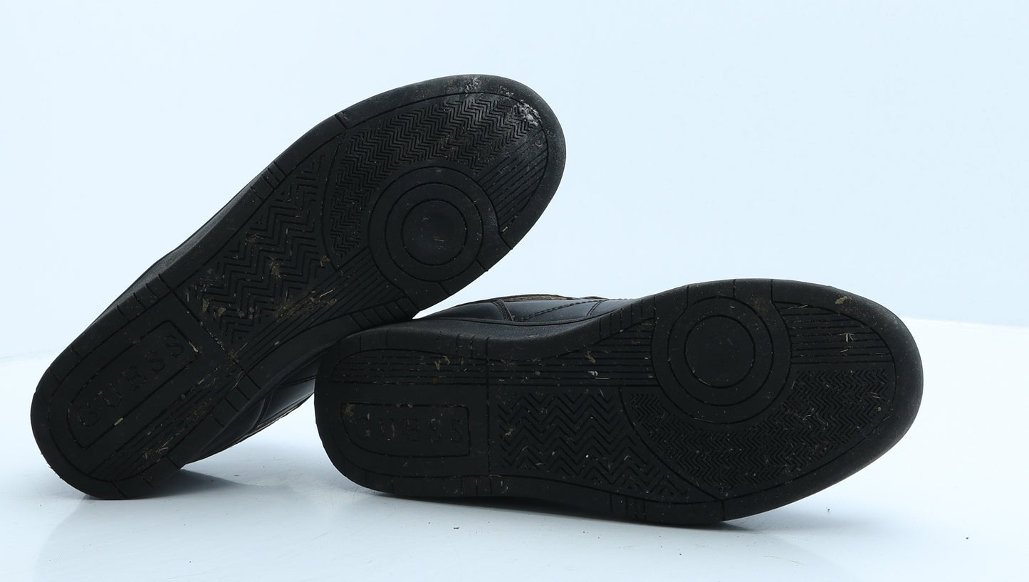 GUESS Mens Black Colourblock Leather Trainer UK 7 41