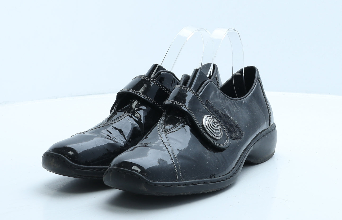 Rieker Womens Black Vinyl Loafer Casual UK 7 41