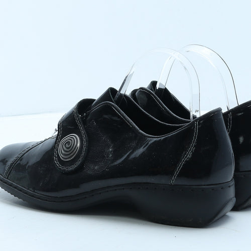 Rieker Womens Black Vinyl Loafer Casual UK 7 41
