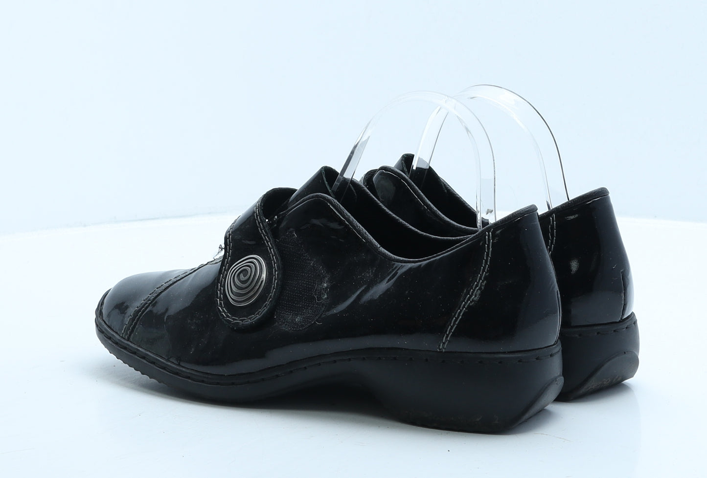 Rieker Womens Black Vinyl Loafer Casual UK 7 41