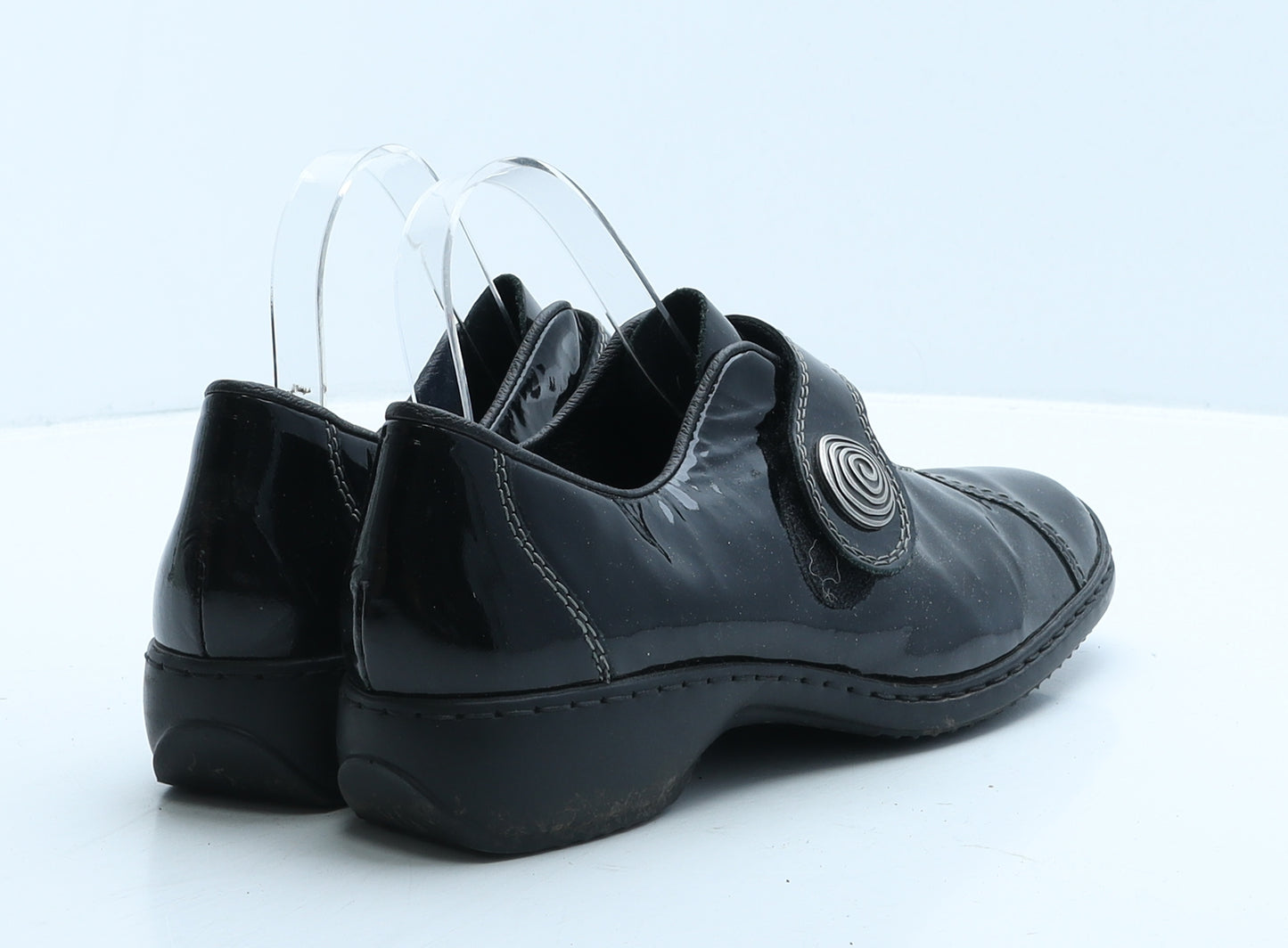 Rieker Womens Black Vinyl Loafer Casual UK 7 41