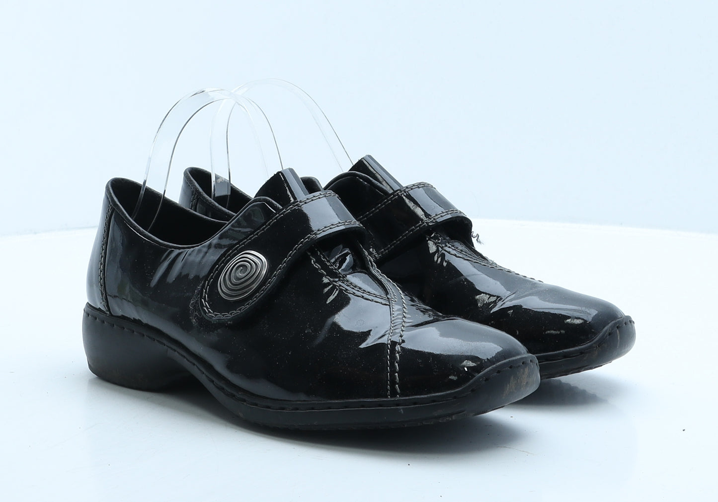 Rieker Womens Black Vinyl Loafer Casual UK 7 41