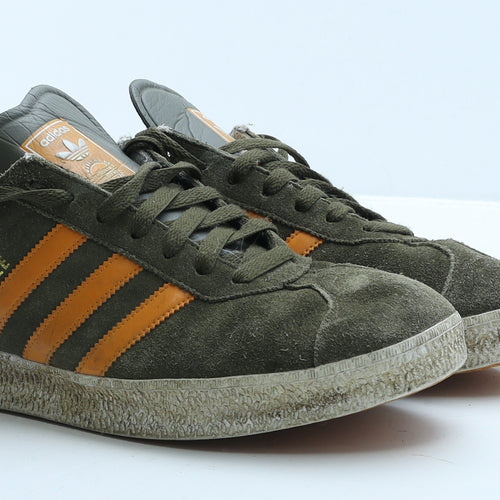 adidas Mens Green Colourblock Suede Trainer UK 10 44.5