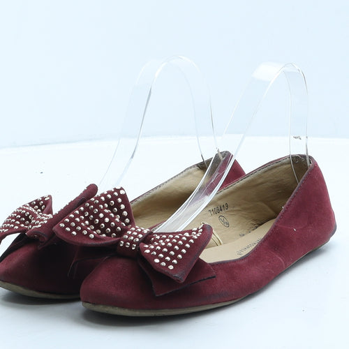 Atmosphere Womens Red Suede Ballet Flat UK 3 36