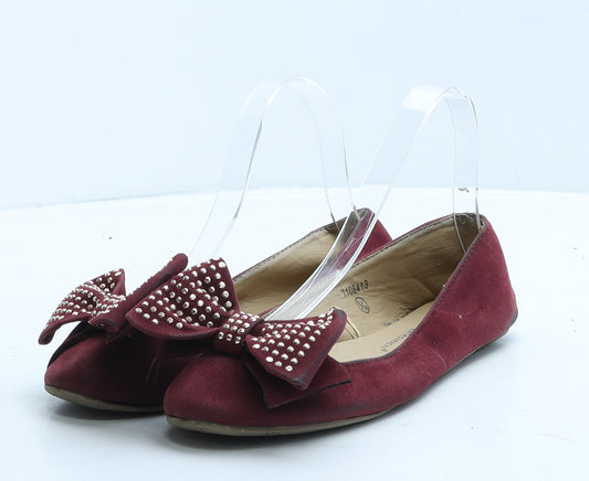 Atmosphere Womens Red Suede Ballet Flat UK 3 36