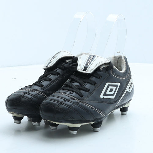 Umbro Boys Black Geometric Leather Trainer UK 11 28 - Football boots