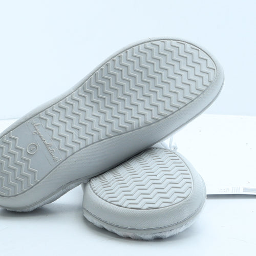 F&F Womens Grey Animal Print Fabric Loafer Slipper UK