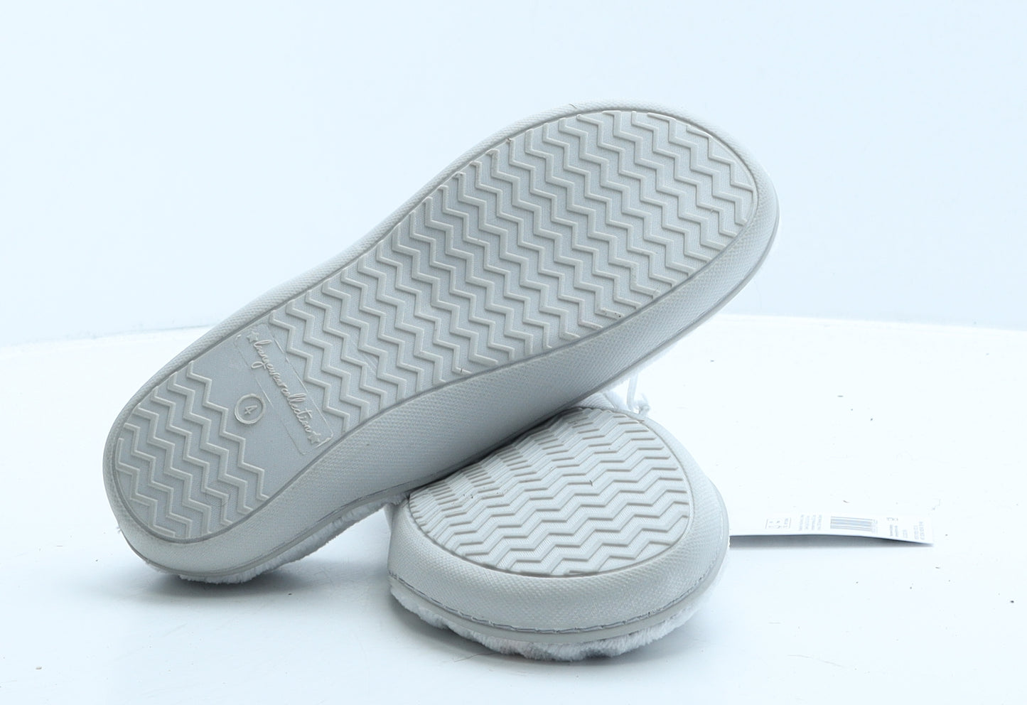 F&F Womens Grey Animal Print Fabric Loafer Slipper UK