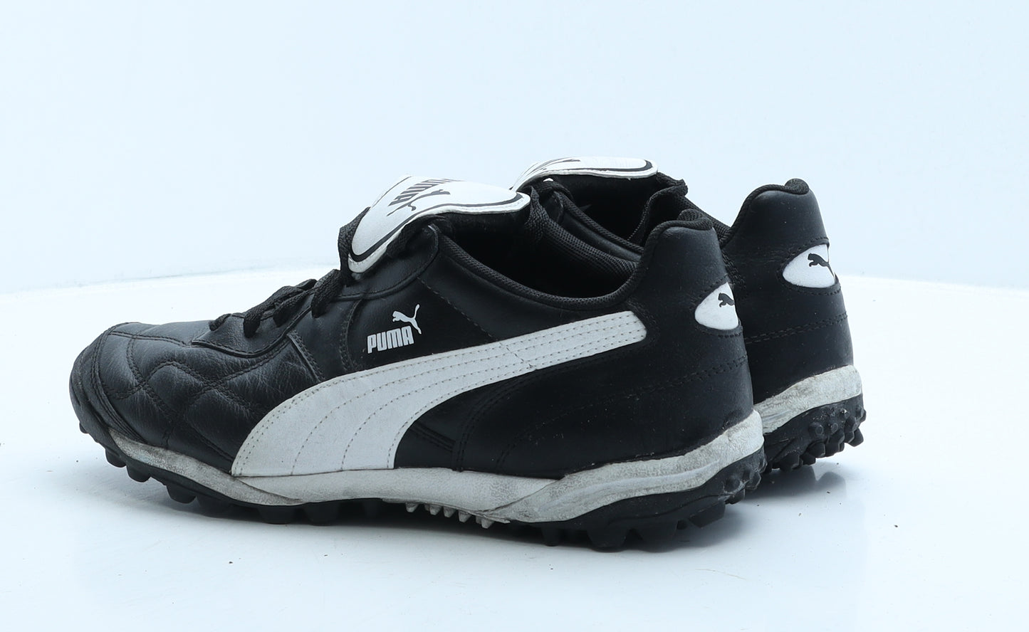 PUMA Mens Black Colourblock Leather Trainer UK 8 42 - AstroTurf Boots