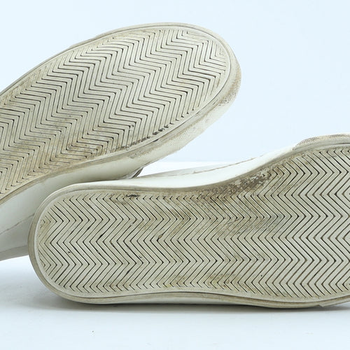 F&F Womens White Leather Trainer UK 6 39