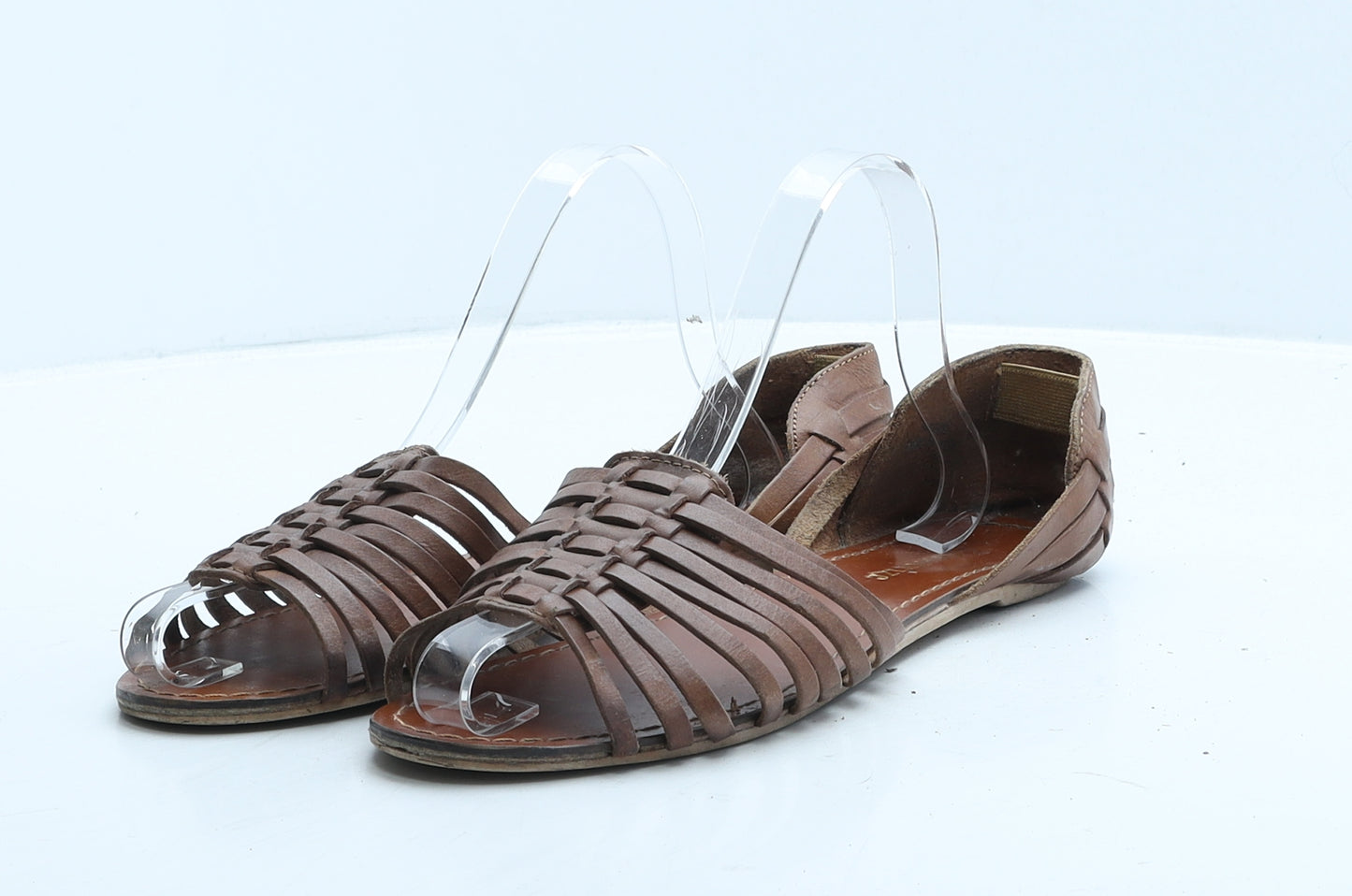 Accessorize Womens Brown Leather Gladiator Sandal UK 6 39